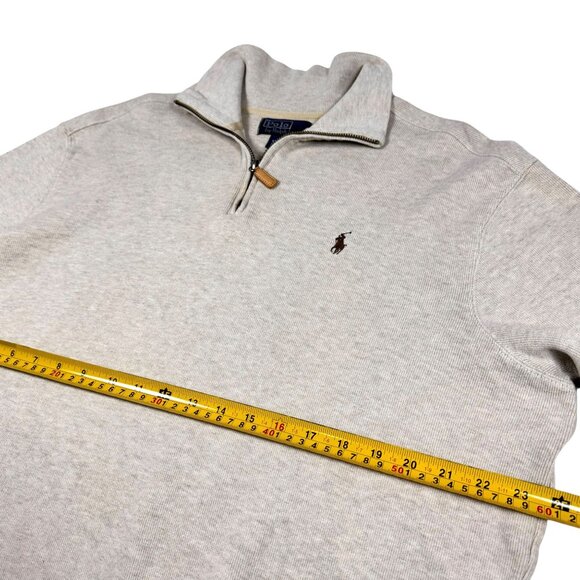 Polo Ralph Lauren Estate-Rib Quarter-Zip Pullover Sweater Sz XL Cotton Cream - Picture 4 of 6